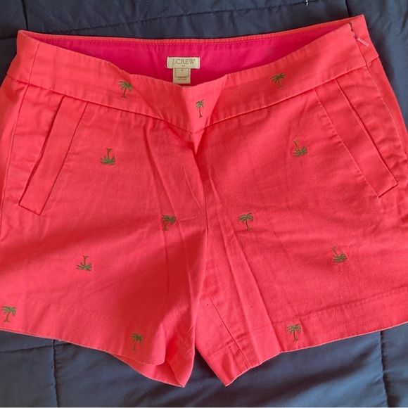 J. Crew Pink Palm Tree Shorts Size 4 - Picture 2 of 3